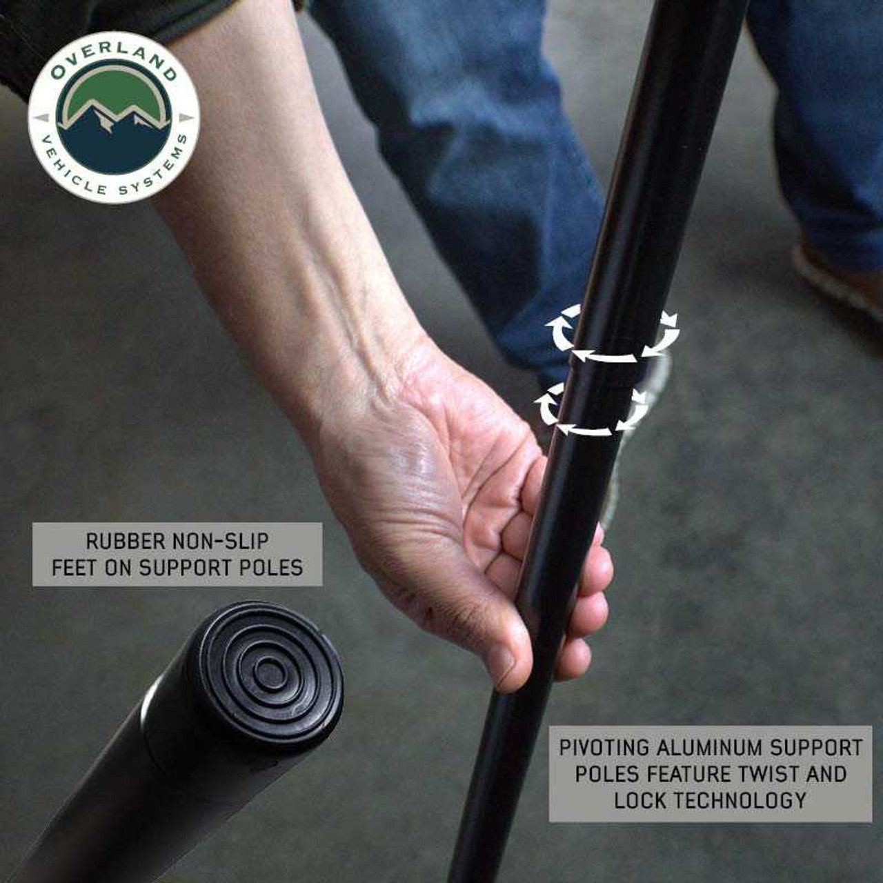 OVS | Portable Awning | XD Nomadic 270 - Awning, Lights, Black Out, Wall Kit, Passenger Side, Black Body, Black Trim and Black Travel Cover Overland Vehicle Systems | 19690010