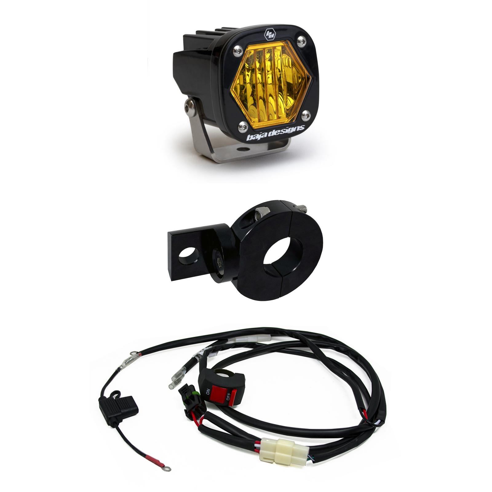 Baja Designs | LED Light Kit | Electric Start Pit Bike S1 Moto Kit Amber Wide Cornering Baja Designs | 387003