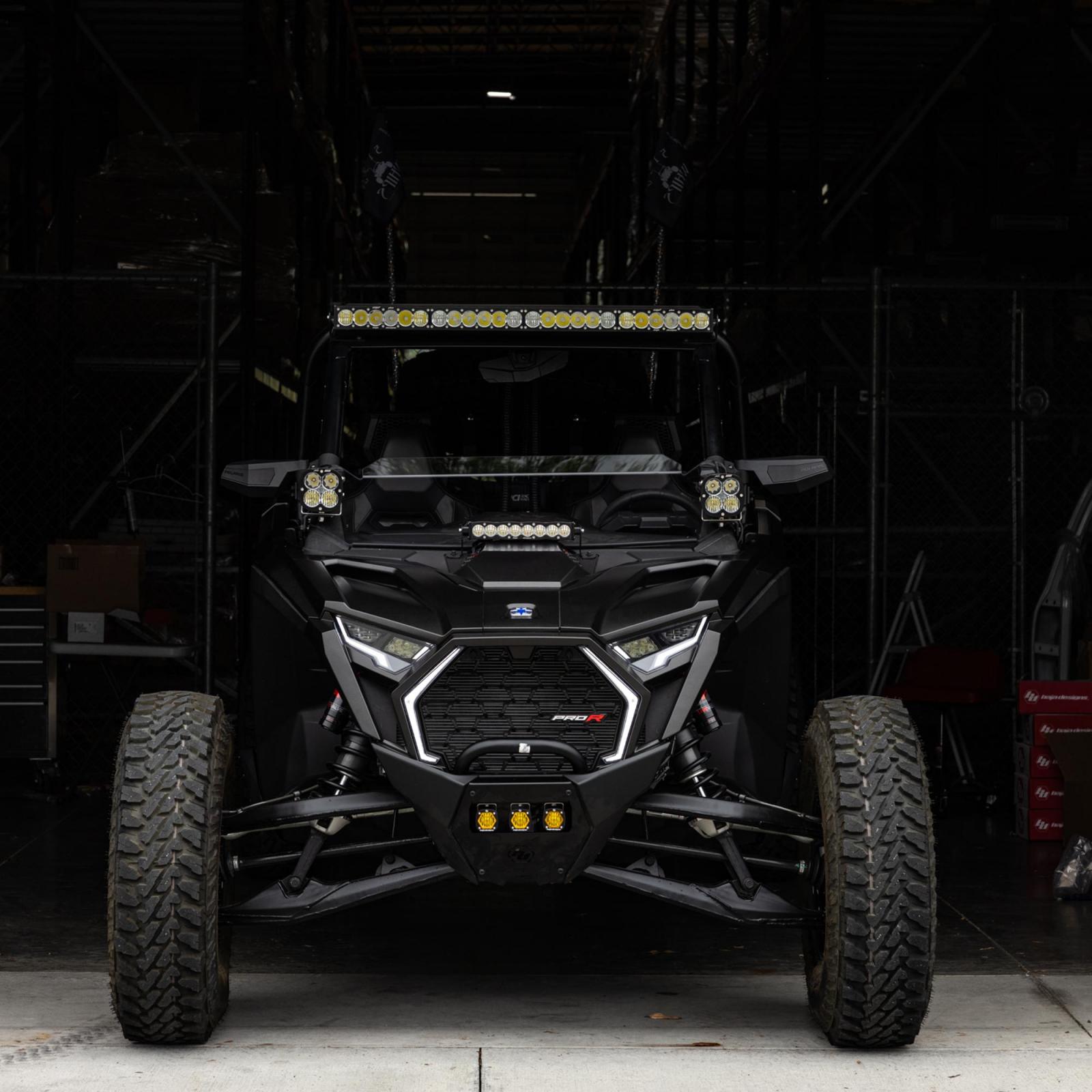 Baja Designs | LED Light Bars | S8 10 Inch Light Bar Hood Mount Kit Polaris 2025 RZR ProR; ProS; ProXP, Clear Baja Designs | 44-8299