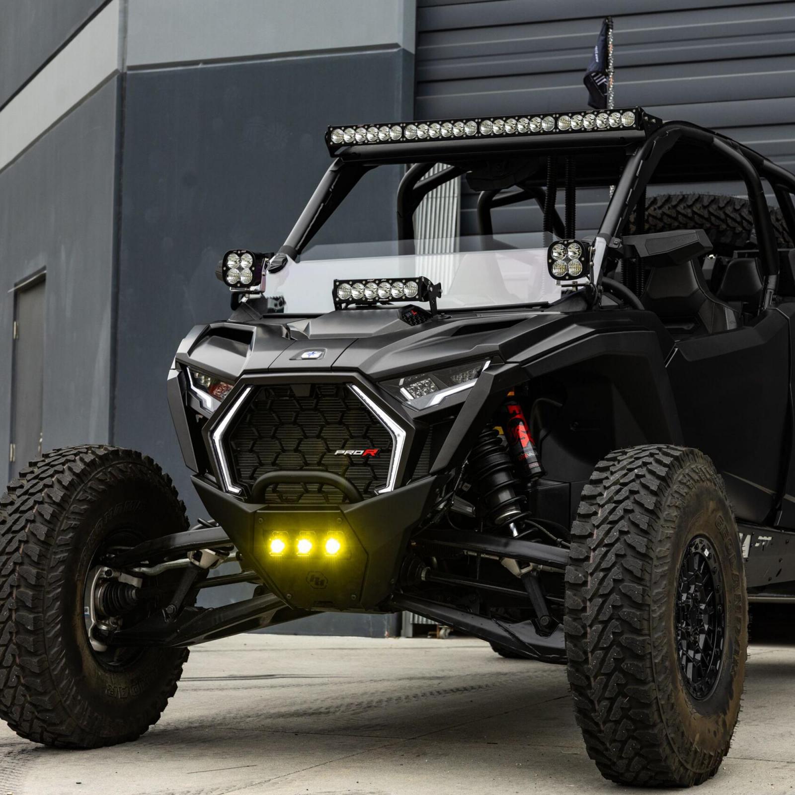 Baja Designs | LED Light Bars | OnX6+ 10 Inch Light Bar Hood Mount Kit Polaris 2025 RZR ProR; ProS; ProXP, Clear Baja Designs | 44-8301