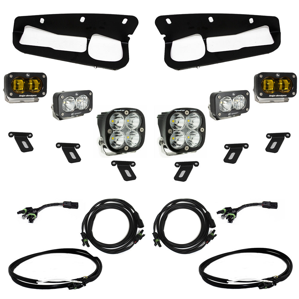 Baja Designs | Fog Lights | Ford Bronco (21-Present) S2 SAE FPK Sportsmen w/Upfitter Wiring Harness OEM Steel Bumper Baja Designs | 448178UP