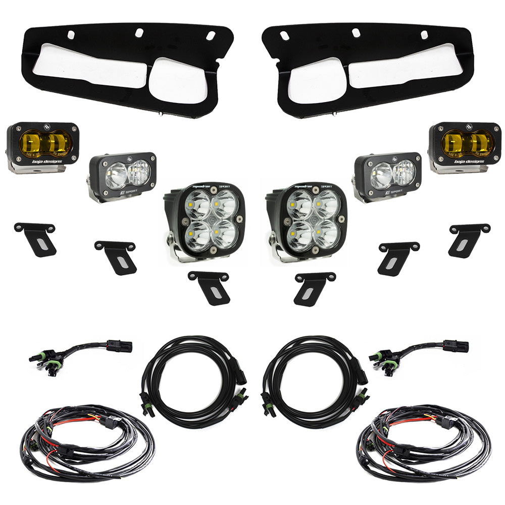 Baja Designs | Fog Lights | Ford Bronco (21-Present) S2 SAE Baja Amber FPK Sportsmen for OEM Steel Bumper Baja Designs | 448178