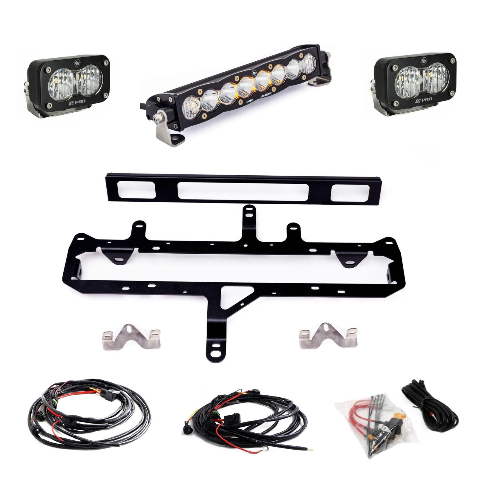 Baja Designs | LED Grille Kit | S8 10-inch/S2 Pro Grille Light Kit 2024-On Toyota Tacoma TRD Pro Clear Baja Designs | 448253