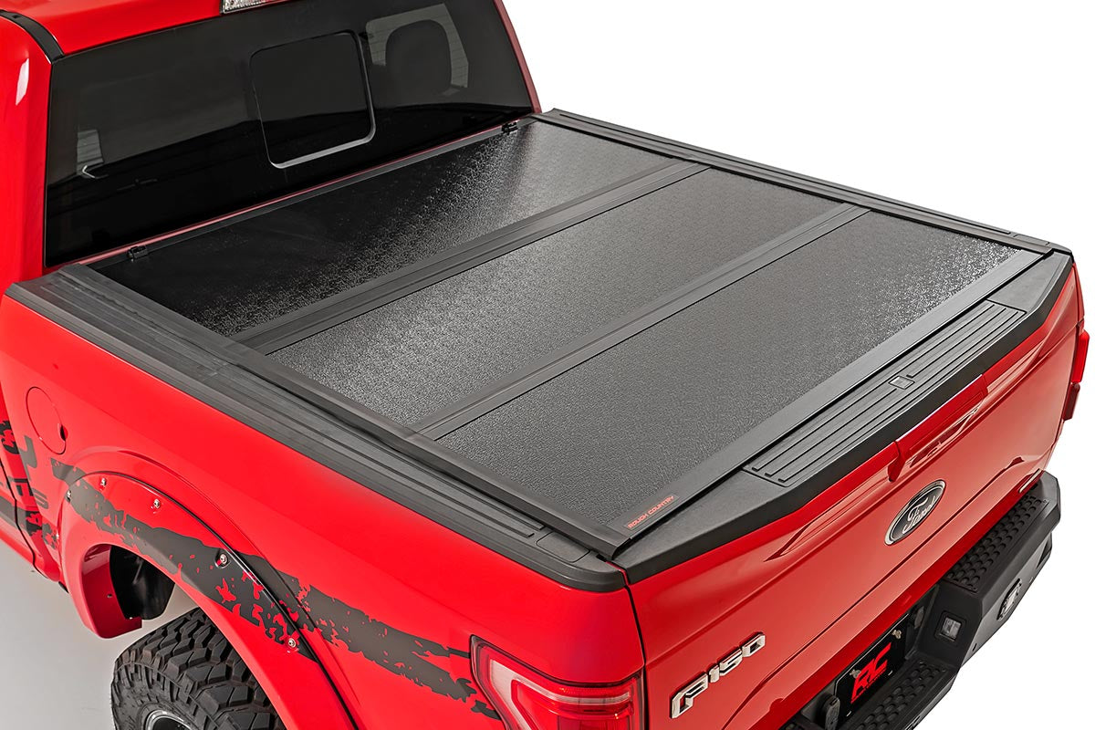 Tacoma Low Profile Hard Tri-Fold Tonneau Cover 05-15 Tacoma Rough Country