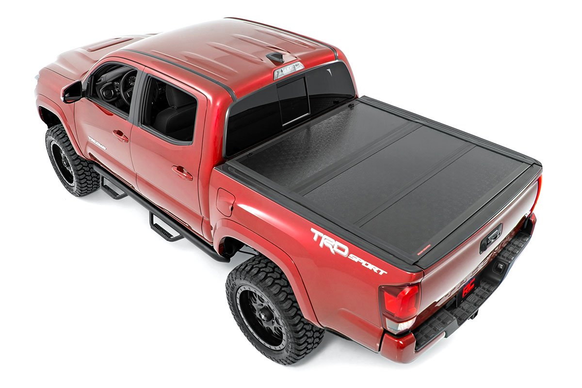 Rough Country | Tonneau Covers|Truck Bed|Exterior Parts & Car Care | Tacoma Low Profile Hard Tri-Fold Tonneau Cover 16-20 Tacoma 6 Foot Bed Rough Country | 47420600