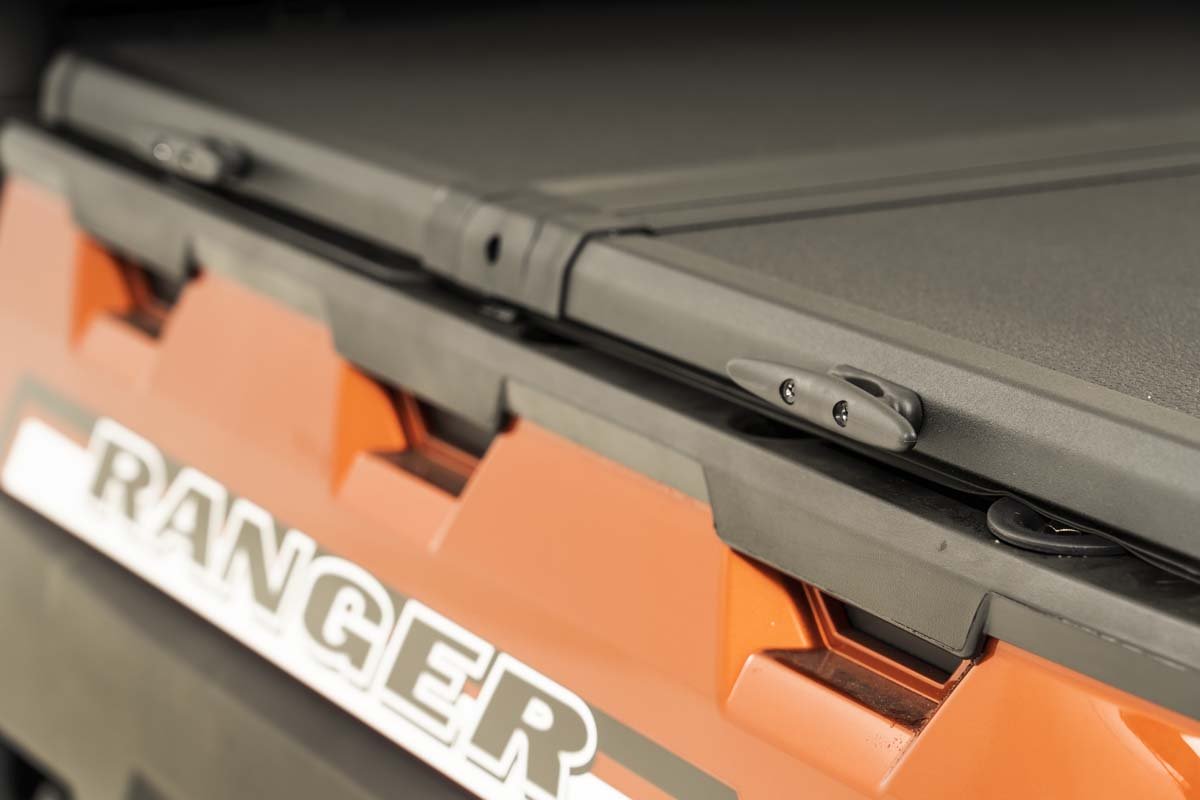 Rough Country | Tonneau Covers|Truck Bed|Exterior Parts & Car Care | Polaris Hard Folding Bed Cover w/Tailgate Lock 18-20 Ranger 1000XP Rough Country | 47719542