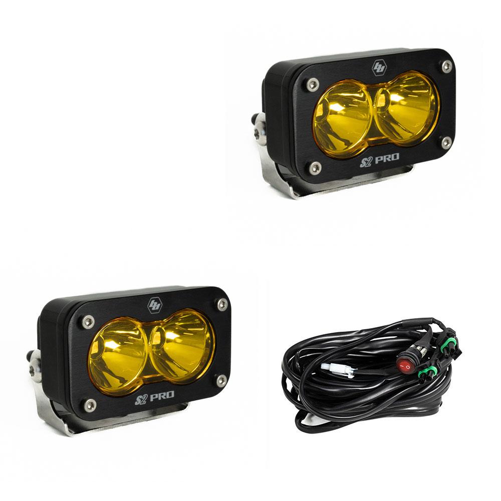 Baja Designs | LED Light Pods | LED Light Pods Baja Amber Lens Spot Pattern Pair S2 Pro Series Baja Designs | 487811