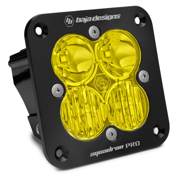Baja Designs | LED Light Pods | Flush Mount LED Light Pod Black Baja Amber Lens Driving/Combo Pattern Squadron Pro Baja Designs | 491013