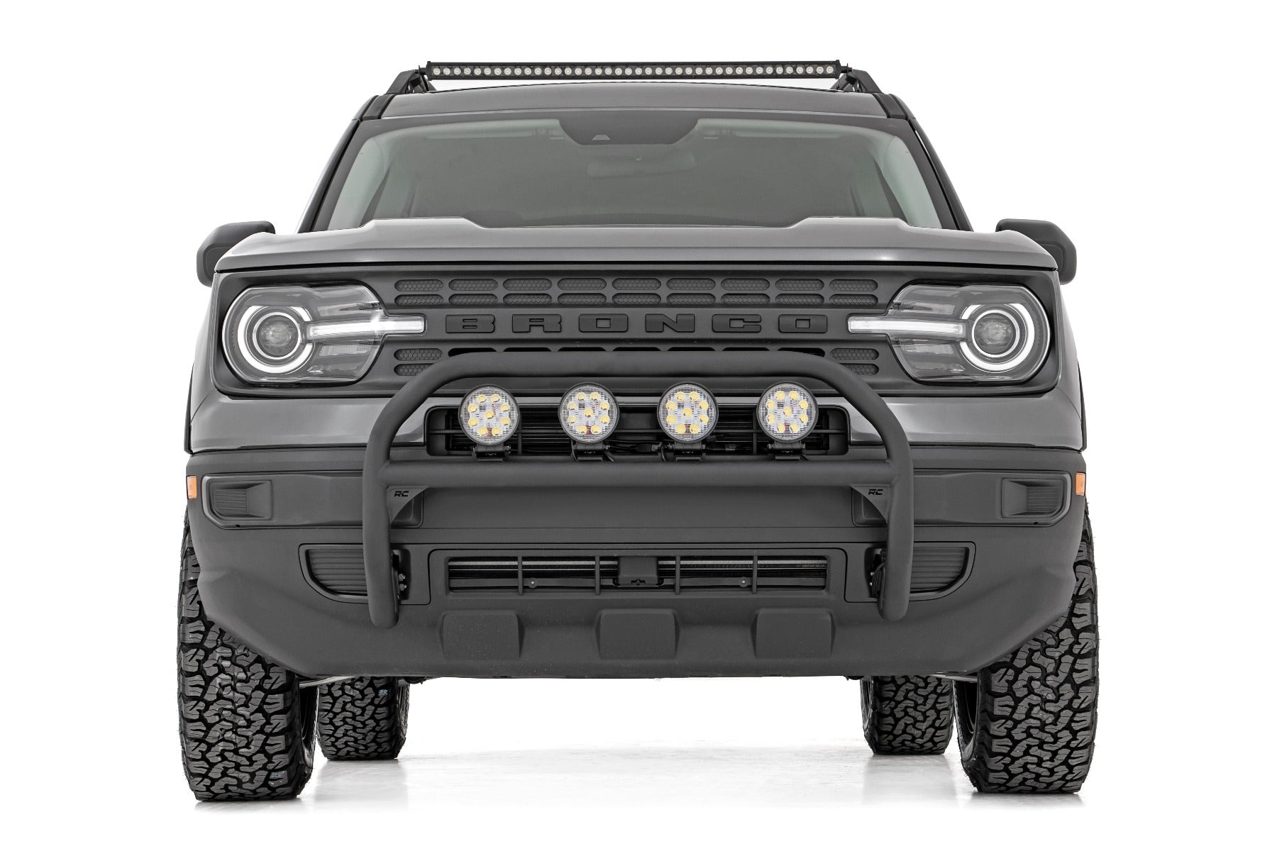 Rough Country | Mounting Brackets(Lighting) | Nudge Bar 4 Inch Round Led (x4) 21-Up Ford Bronco Sport 4WD Rough Country | 51044