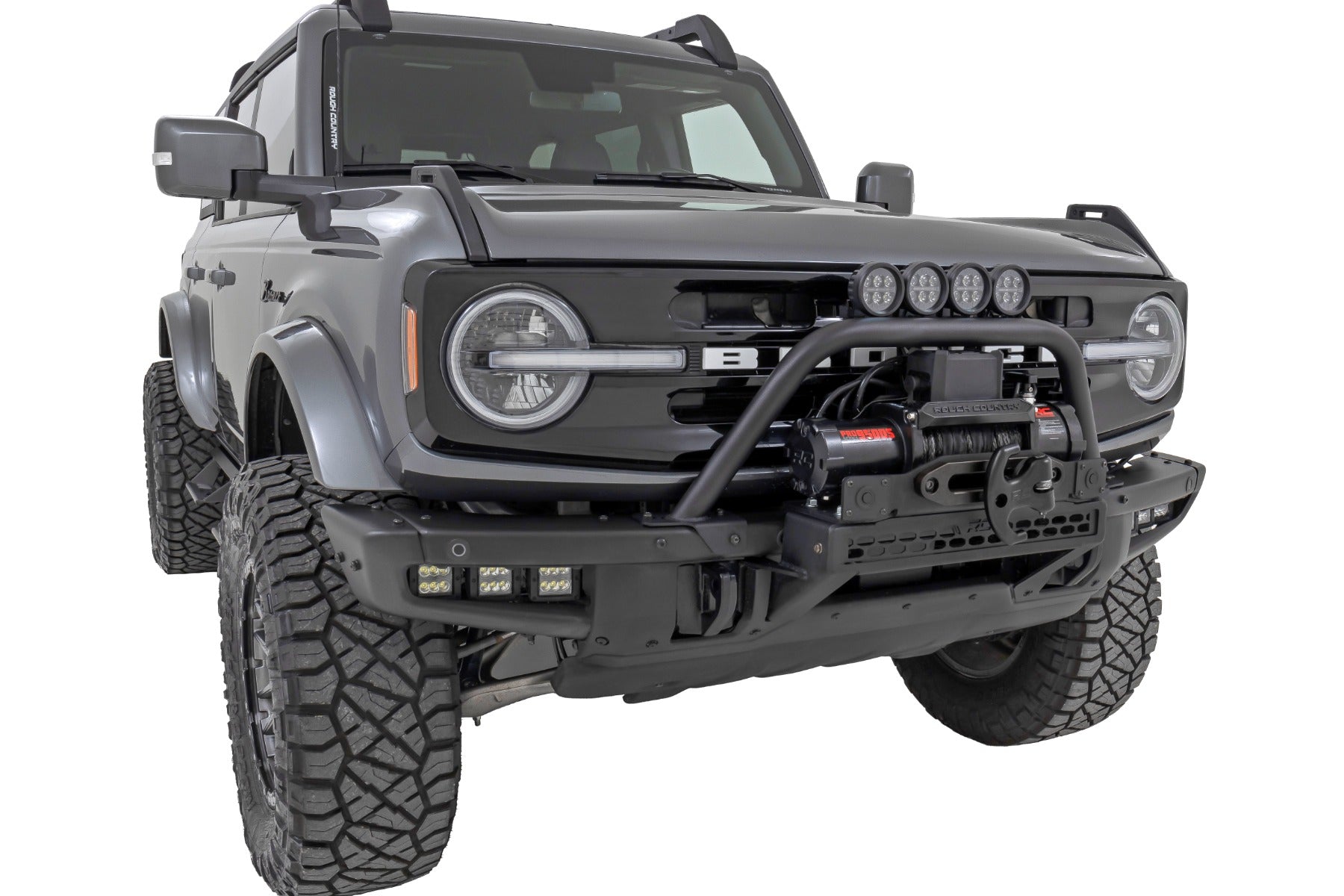 Rough Country | Bumper Bull Bar | Safari Bar OE Modular Steel Ford Bronco 4WD 21-Up Rough Country | 51110