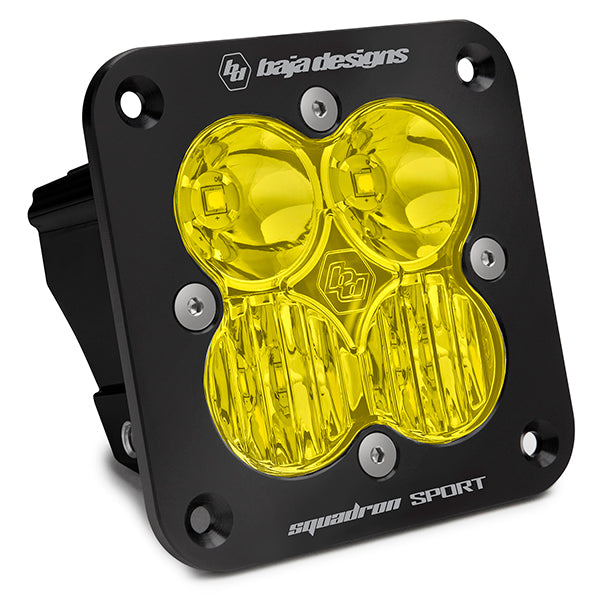 Baja Designs | LED Light Pods | Flush Mount LED Light Pod Black Amber Lens Driving/Combo Pattern Squadron Sport Baja Designs | 551013