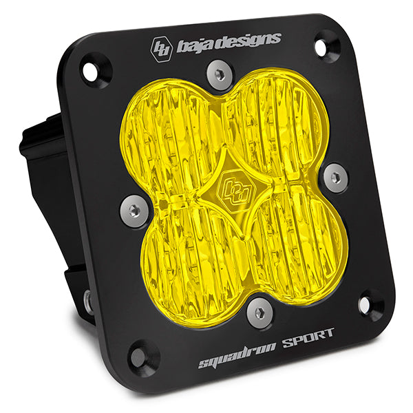 Baja Designs | LED Light Pods | Flush Mount LED Light Pod Black Baja Amber Lens Wide Cornering Pattern Squadron Sport Baja Designs | 551015