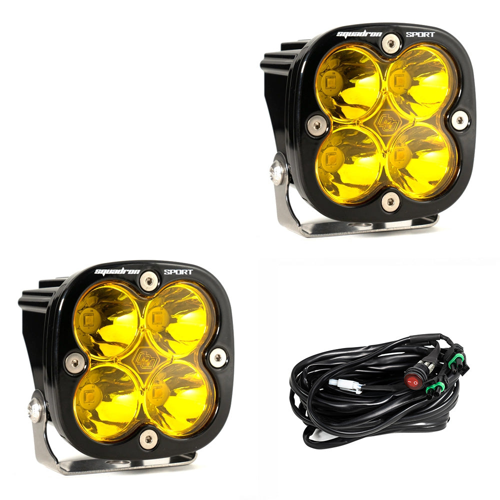 Baja Designs | LED Light Pods | LED Light Pods Baja Amber Lens Spot Pair Squadron Sport Baja Designs | 557811