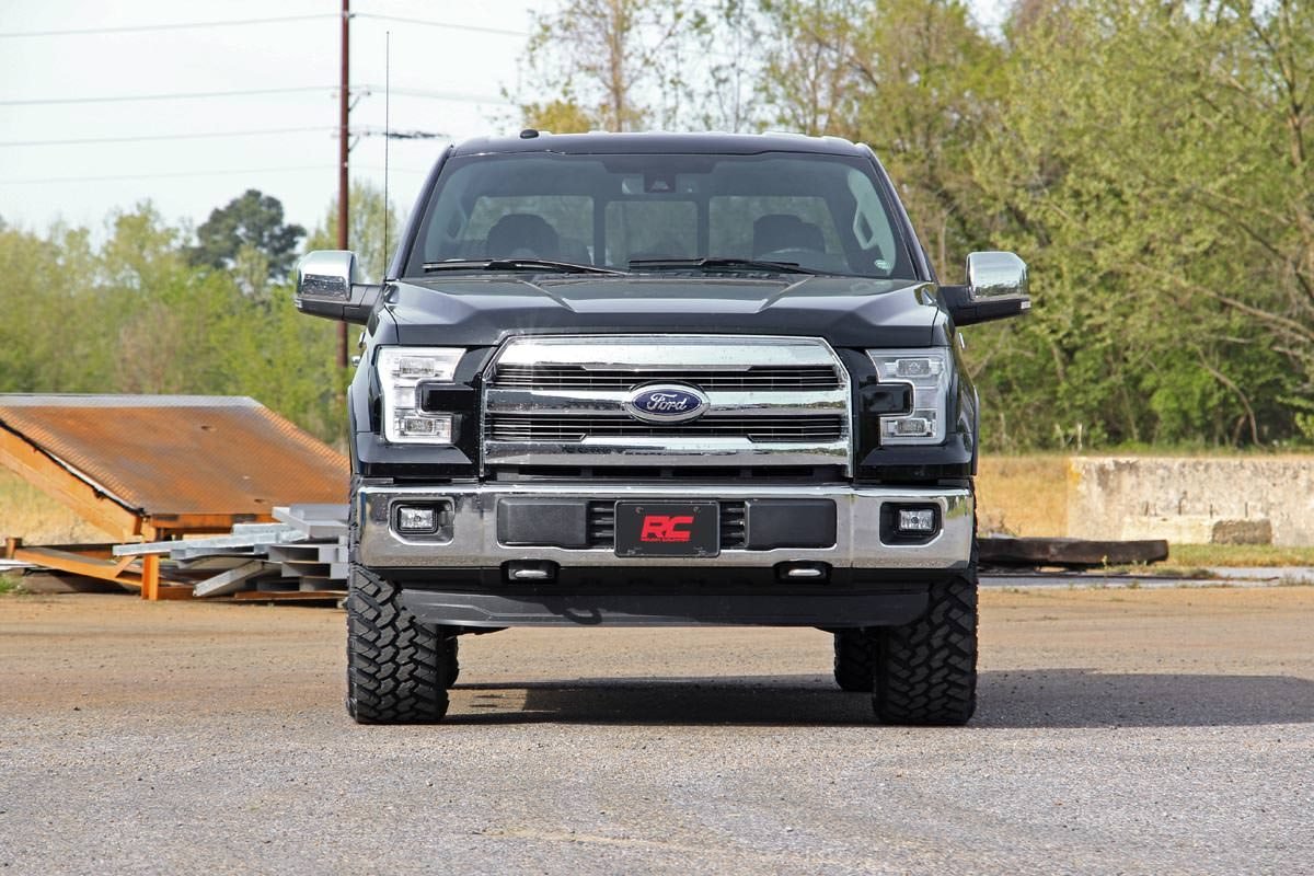 Rough Country | Leveling Kit | 2 Inch Leveling Billet Strut Extensions 14-Up F-150 Rough Country | 569