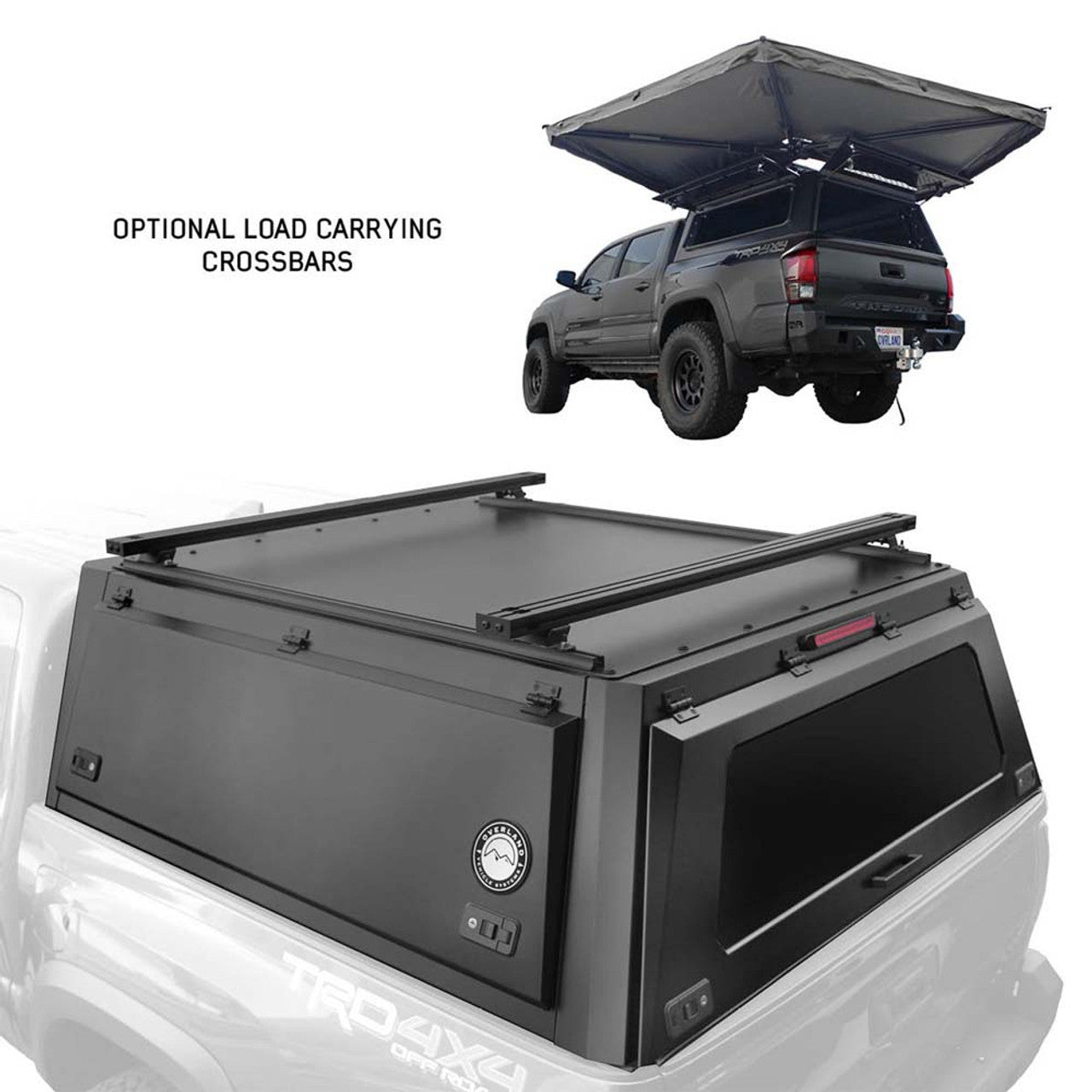 OVS | Truck Bed Caps | Expedition Truck Cap W/Full Wing Doors, Front and Rear Windows and 3rd Brake Light 2016-2024 Toyota Tacoma 5 Foot Bed Overland Vehicle Systems | 70100001