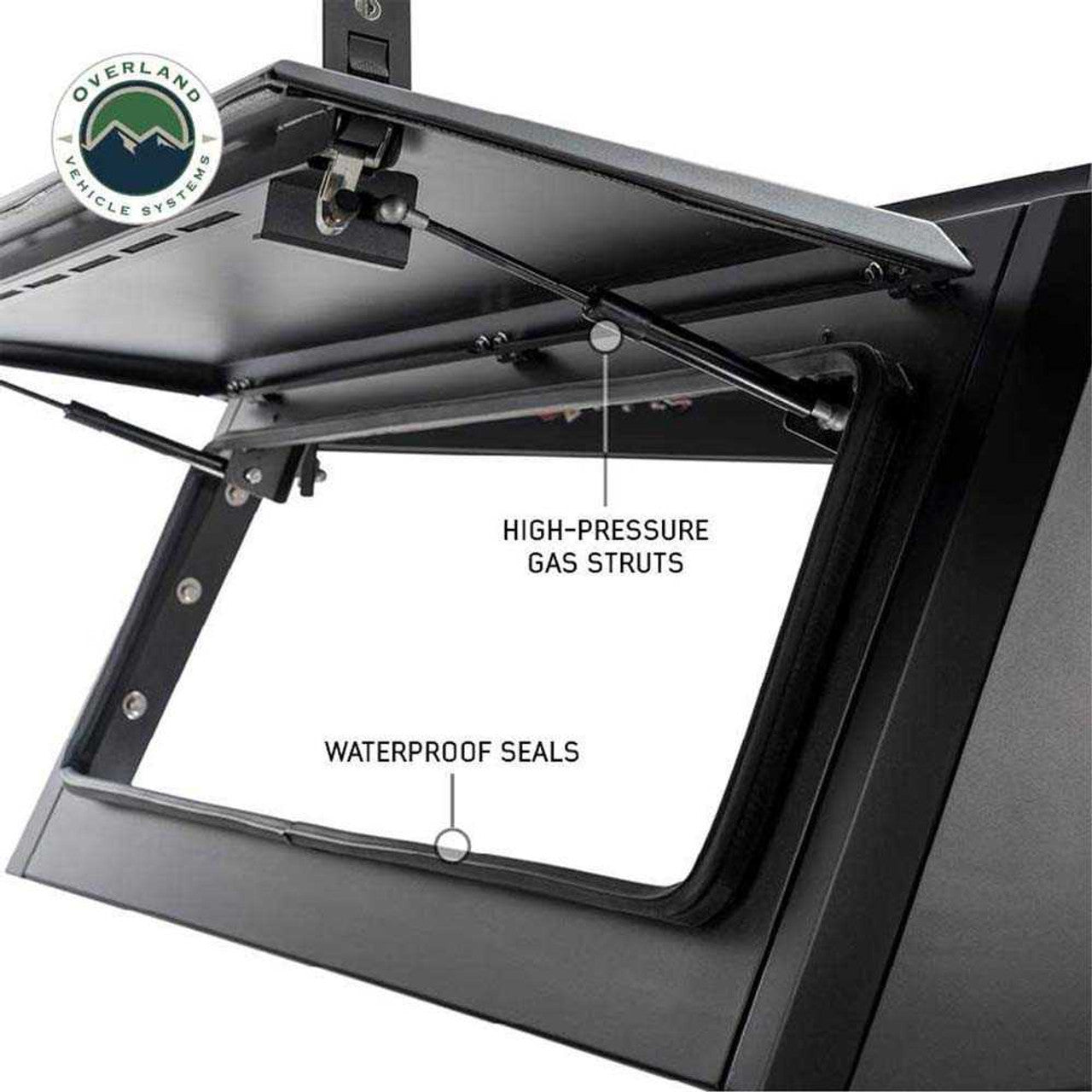 OVS | Truck Bed Caps | Expedition Truck Cap W/Full Wing Doors, Front and Rear Windows and 3rd Brake Light 19-24 Ram 1500 5.7 Foot Bed Overland Vehicle Systems | 70100007