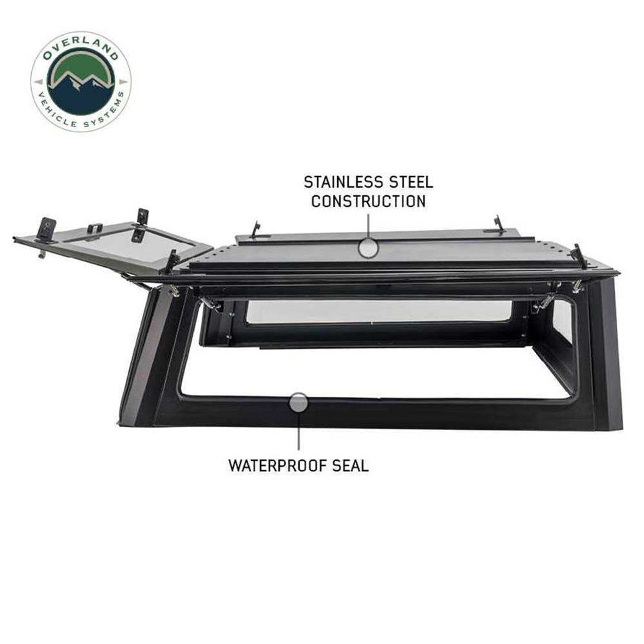 OVS | Truck Bed Caps | Expedition Truck Cap W/Full Wing Doors, Front and Rear Windows and 3rd Brake Light 14-24 GM 1500 5.8 Foot Bed Overland Vehicle Systems | 70100008