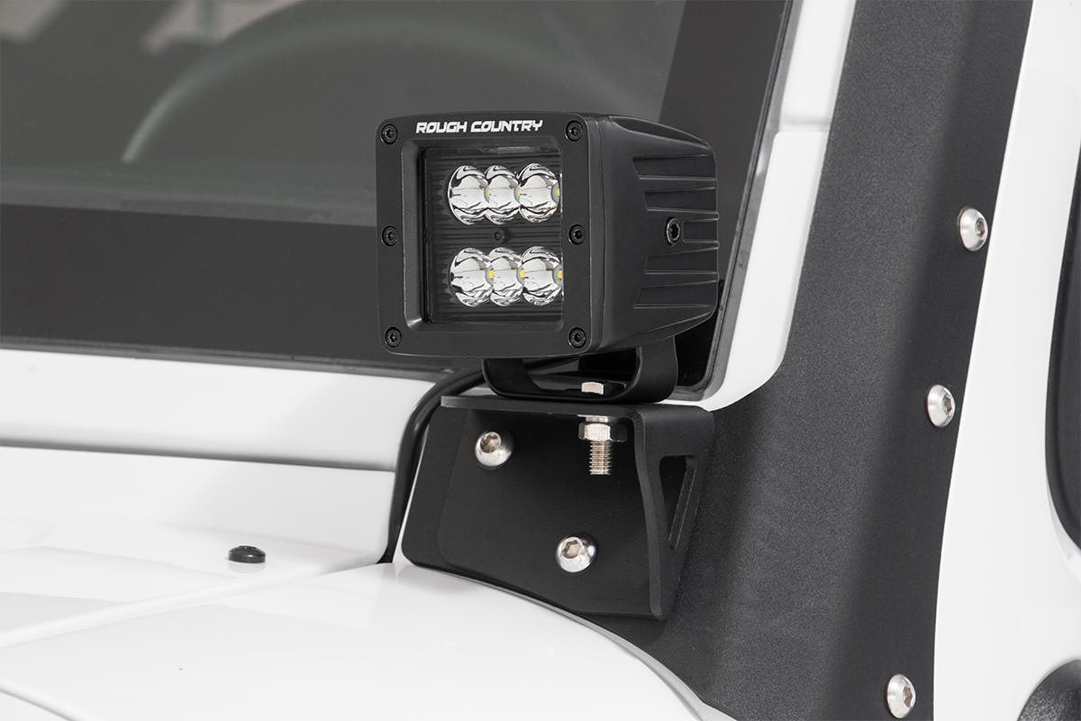 2 Inch Square Cree LED Lights Pair Black Series Rough Country