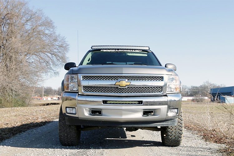 Rough Country | LED Light Bars | Chevrolet 20 Inch Single Row LED Bumper Mount 07-13 Silverado 1500 Rough Country | 70523