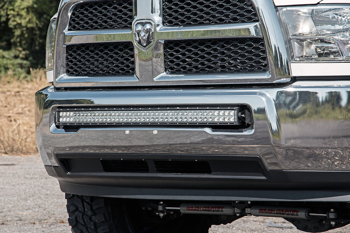 Rough Country | LED Light Bars | Dodge 40-inch Curved LED Light Bar Hidden Bumper Kit w/Black Series LED For 10-18 Ram 2500/3500 Rough Country | 70570B