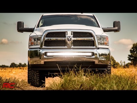 Rough Country | LED Light Bars | Dodge 40-inch Curved LED Light Bar Hidden Bumper Kit w/Black Series LED For 10-18 Ram 2500/3500 Rough Country | 70570B