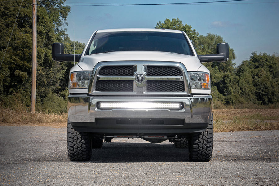 Rough Country | LED Light Bars | Dodge 40-inch Curved LED Light Bar Hidden Bumper Kit w/Chrome Series DRL LED For 10-18 Ram 2500/3500 Rough Country | 70570CD
