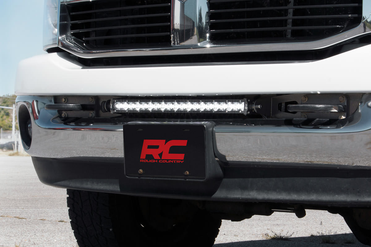 Rough Country | Bumper End Cap | Dodge Hidden Bumper Kit w/ 20-inch LED Light Bar Chrome Series (03-18 Ram 2500/3500) Rough Country | 70609