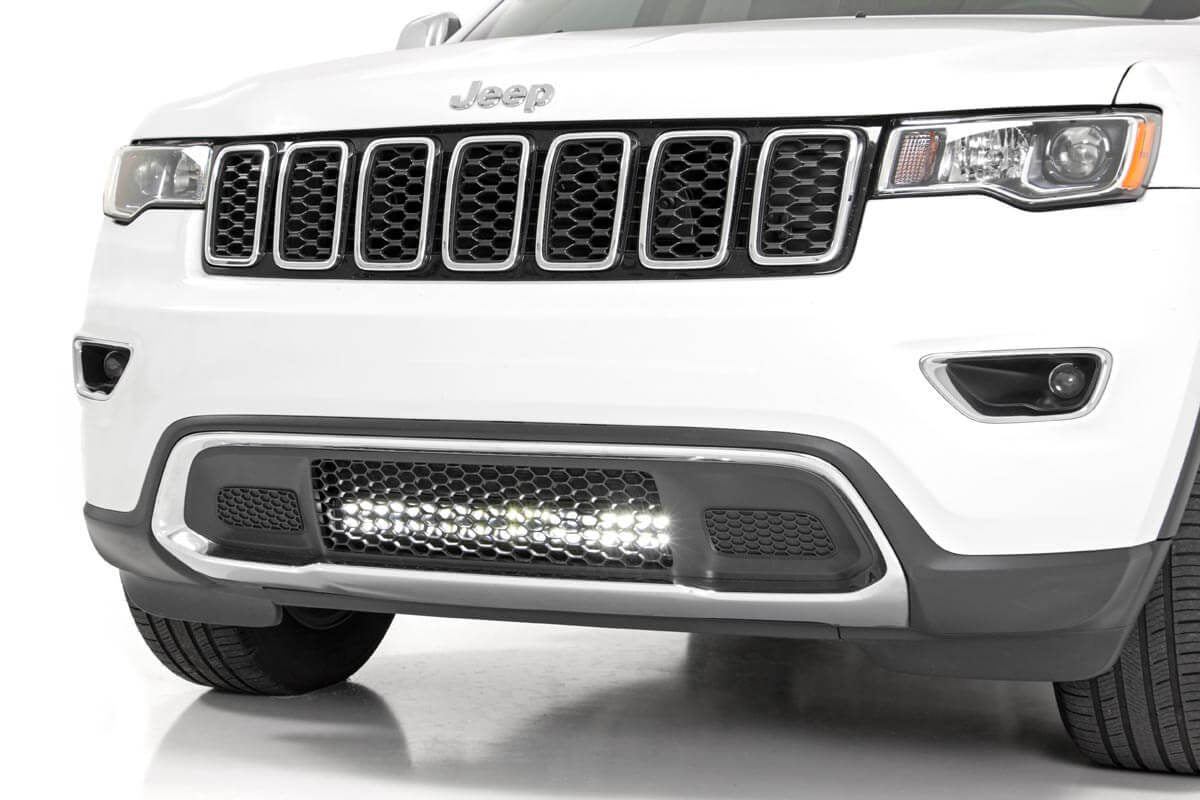 Rough Country | LED Light Kit | Jeep 20.0 Inch LED Bumper Kit Black Series w/ Amber DRL 11-20 Jeep WK2 Grand Cherokee Rough Country | 70773DRLA