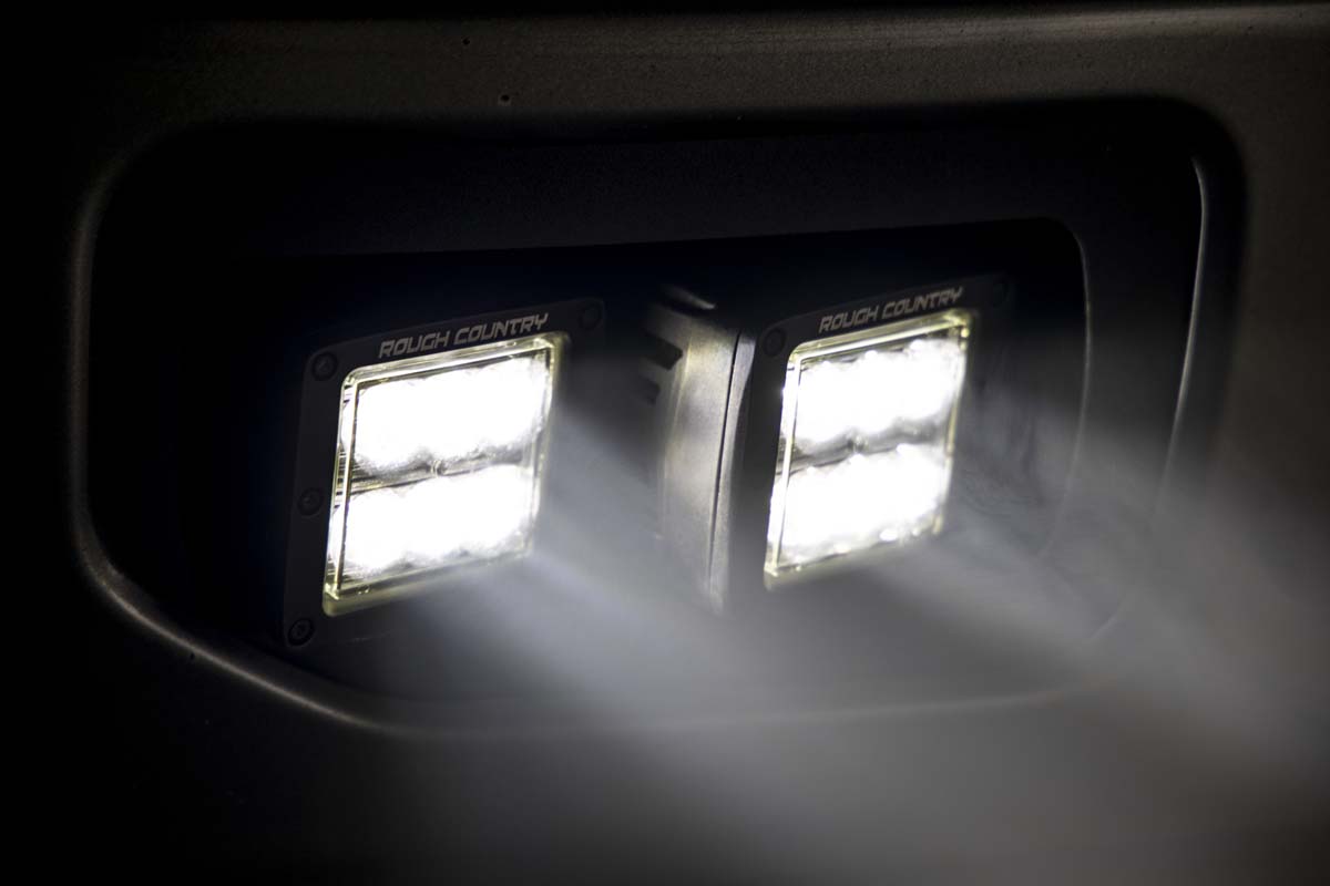 Rough Country | Fog Lights | Ford LED Fog Light Kit Black Series w/ SAE LED Fog Light 15-19 F-150 Rough Country | 70831