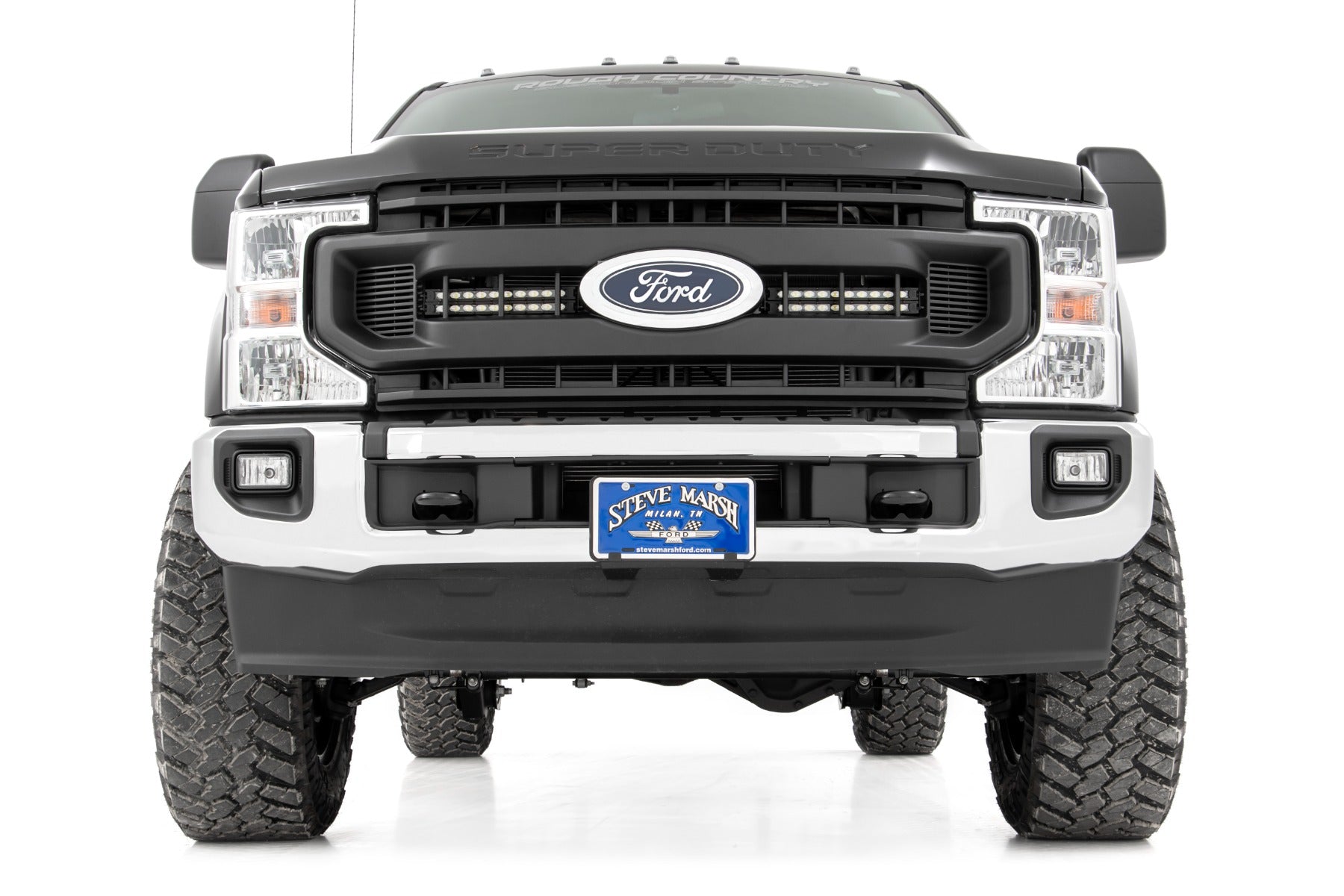 Rough Country | LED Light Bars | LED Light Kit Grille Mount 10 Inch Black Series Slimline 20-21 Ford Super Duty Rough Country | 70898