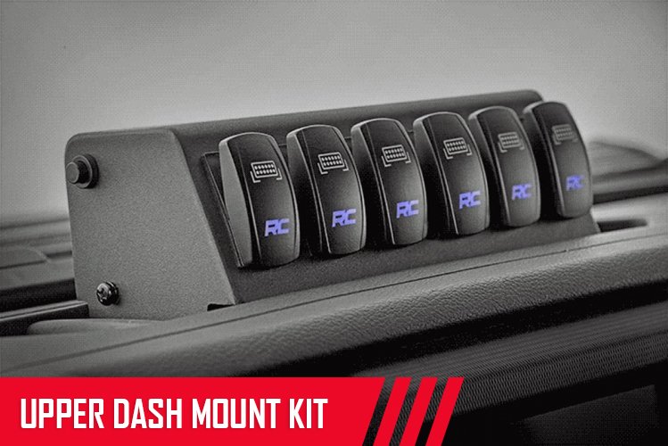 Rough Country | Mounting Brackets(Lighting) | MLC-6 Multiple Light Controller Upper Dash Mount Kit 18-Up Wrangler JL, 20 Gladiator JT Rough Country | 70963