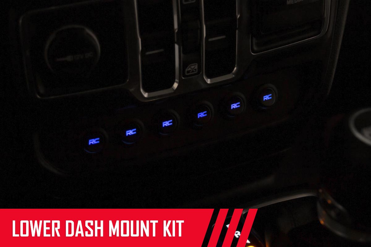 Rough Country | Mounting Brackets(Lighting) | MLC-6 Multiple Light Controller Lower Dash Mount Kit 18-20 Wrangler JL, 20 Gladiator JT Rough Country | 70964