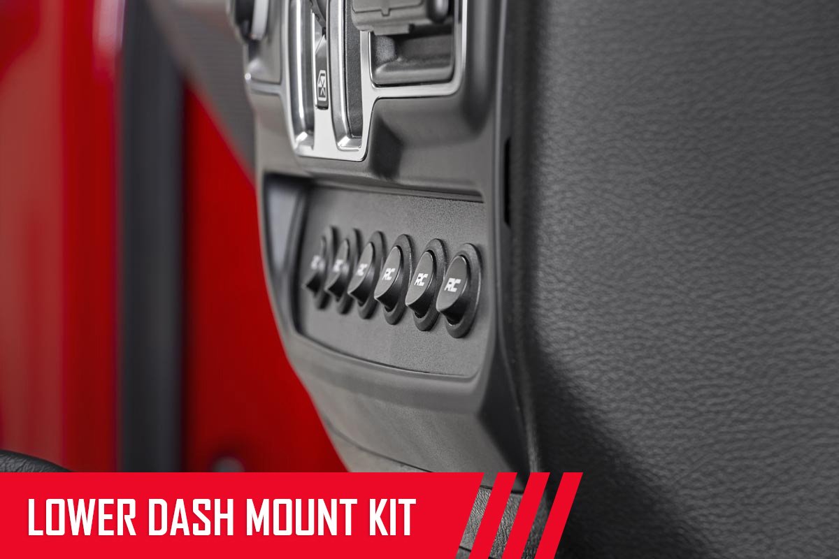 Rough Country | Mounting Brackets(Lighting) | MLC-6 Multiple Light Controller Lower Dash Mount Kit 18-20 Wrangler JL, 20 Gladiator JT Rough Country | 70964