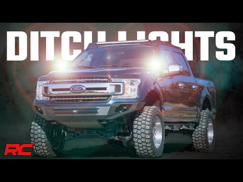 Rough Country | LED Light Kit | Ford 2-inch LED Lower Windshield Ditch Kit w/ Cool White DRL 15-21 Ford F-150 Rough Country | 71031