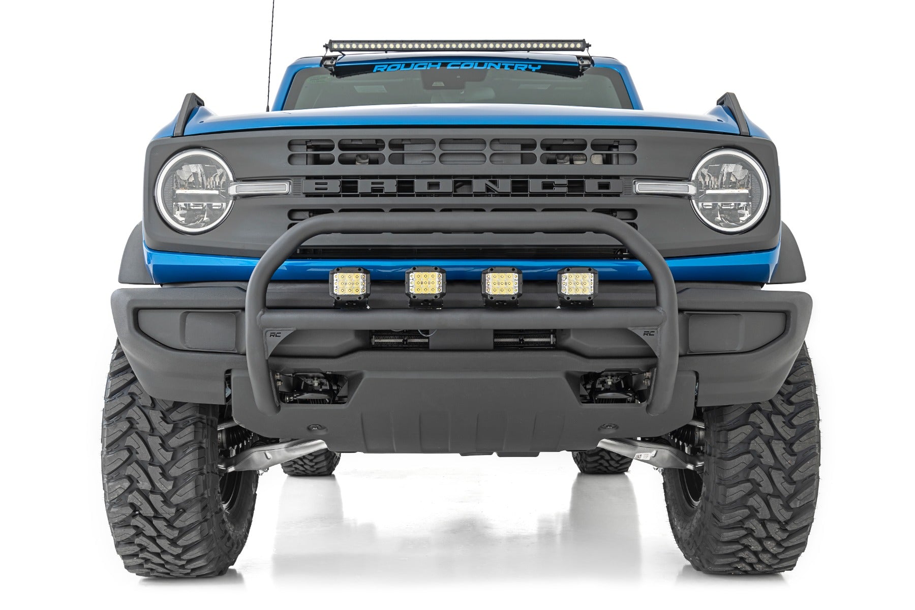 Rough Country | LED Light Bars | LED Light Upper Windshield 40 Inch Black Single Row 21-Up Ford Bronco Rough Country | 71041