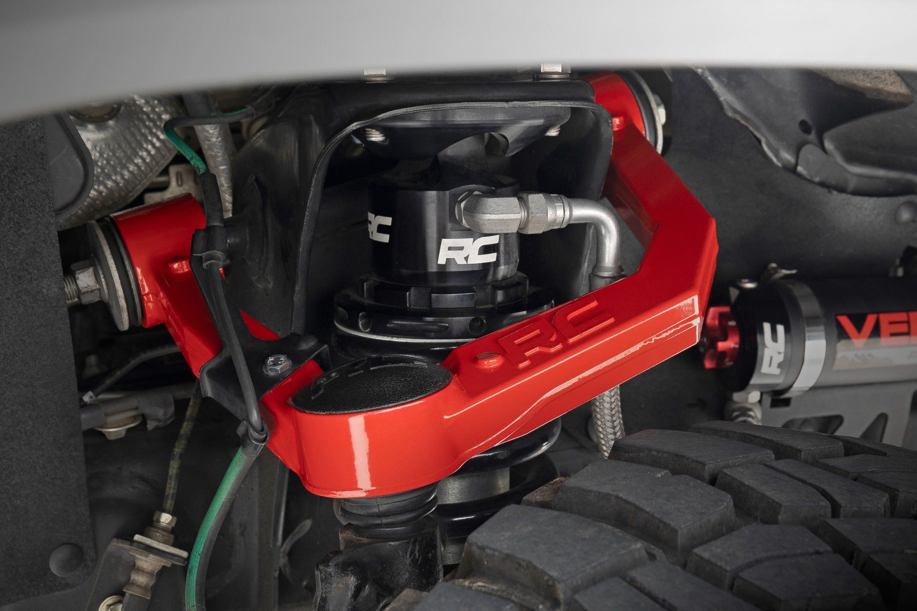 Rough Country | Suspension Control Arm | Red Forged Upper Control Arms 3.5 Inches Of Lift 10-Up Toyota 4Runner Tacoma (05-23) Rough Country | 74201ARED