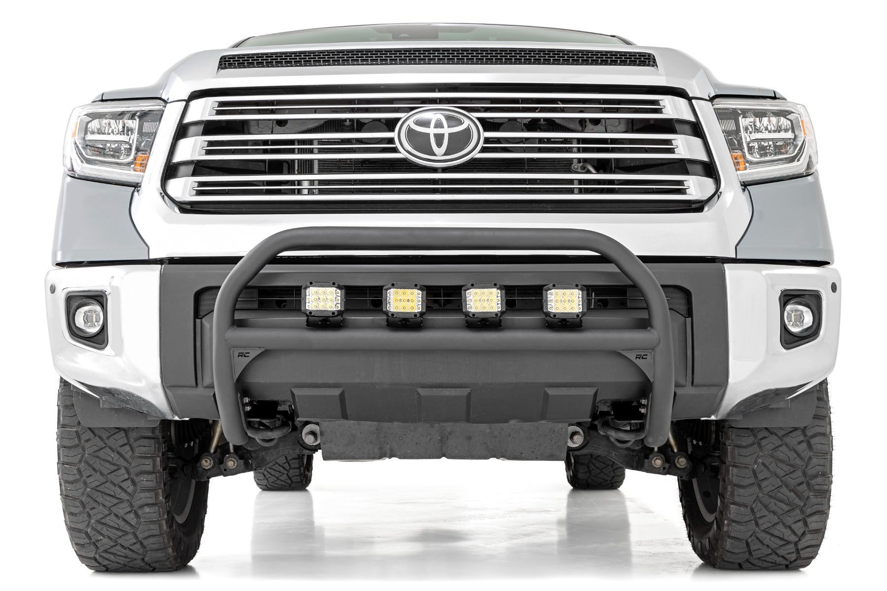 Rough Country | Bumper Bull Bar | Nudge Bar 20 Inch Black Series DRL Single Row LED 07-21 Toyota Tundra Rough Country | 75003