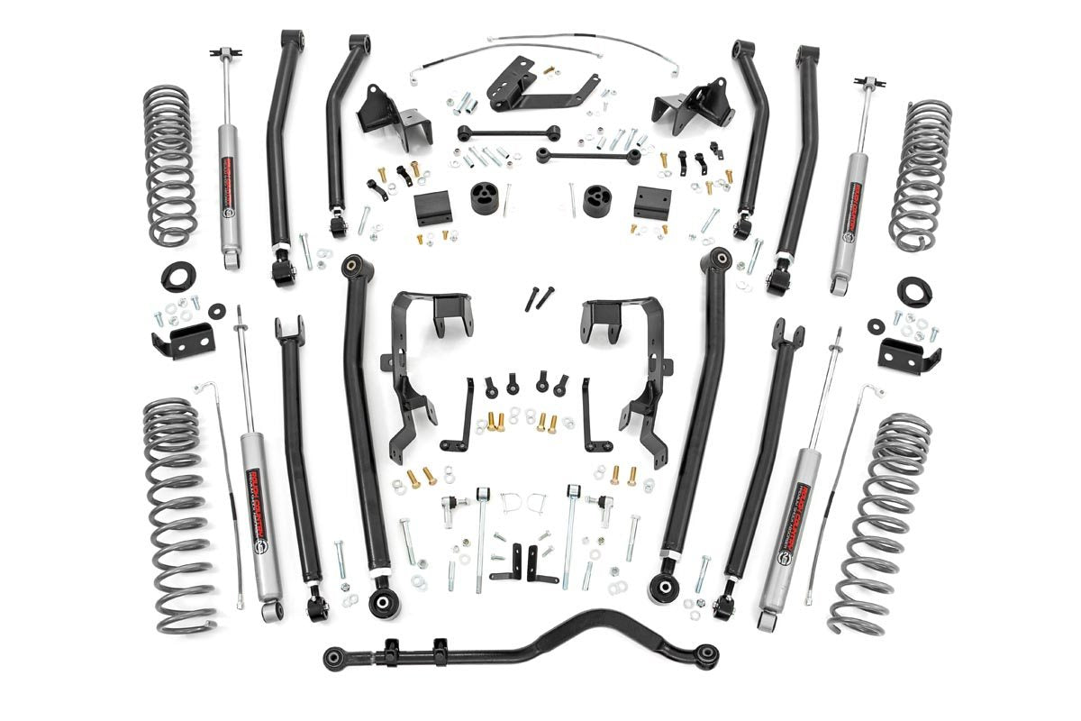 4.0 Inch Jeep Long Arm Suspension Lift Kit 07-11 Wrangler JK 4-door Rough Country