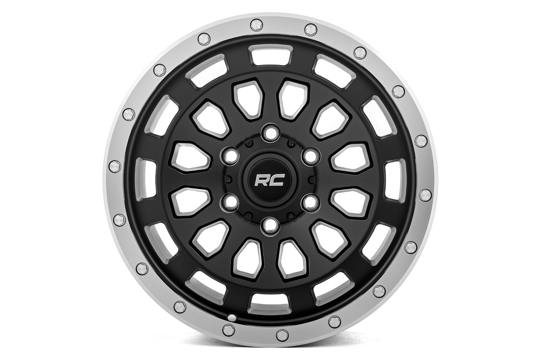 Rough Country | Wheels | 87 Series Wheel Simulated Beadlock Black/Machined 17x8.5 6x5.5 +0mm Rough Country | 87170912B