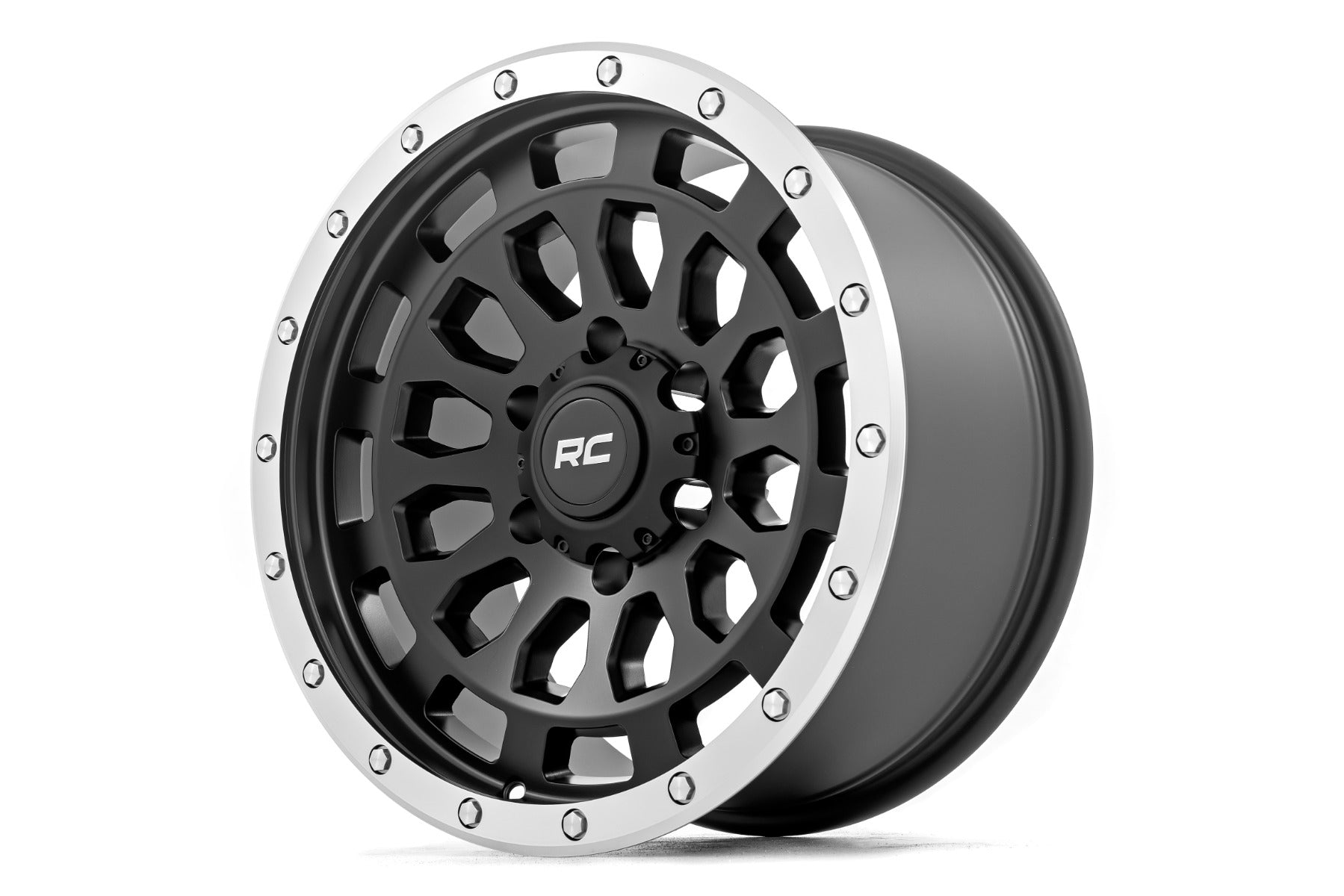 Rough Country | Wheels | 87 Series Wheel Simulated Beadlock Black/Machined 17x8.5 6x5.5 +0mm Rough Country | 87170912B