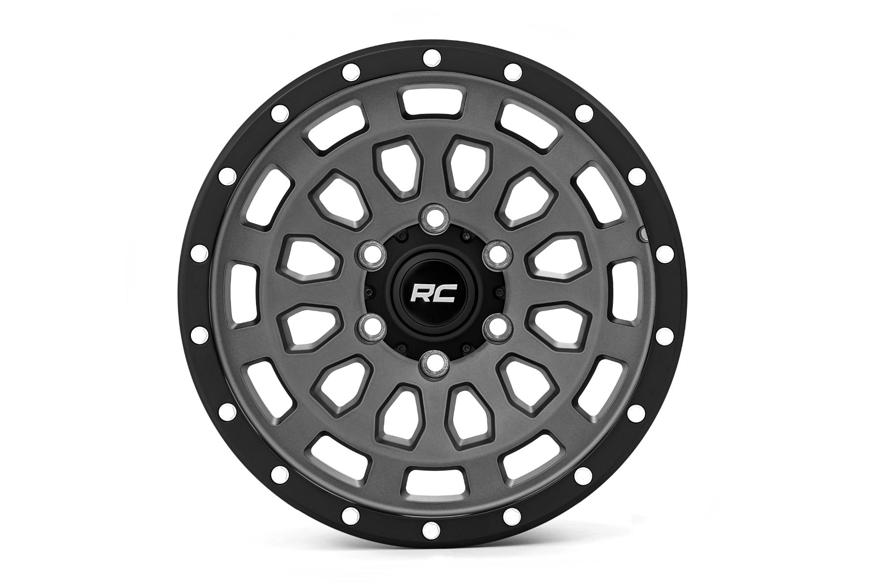 Rough Country | Wheels | 87 Series Wheel Simulated Beadlock Gray/Black 17x8.5 6x5.5 +0mm Rough Country | 87170912G