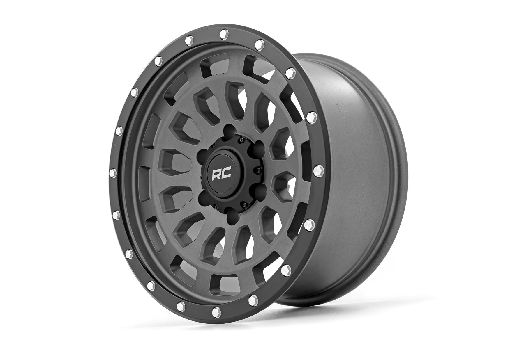 Rough Country | Wheels | 87 Series Wheel Simulated Beadlock Gray/Black 17x8.5 6x5.5 +0mm Rough Country | 87170912G