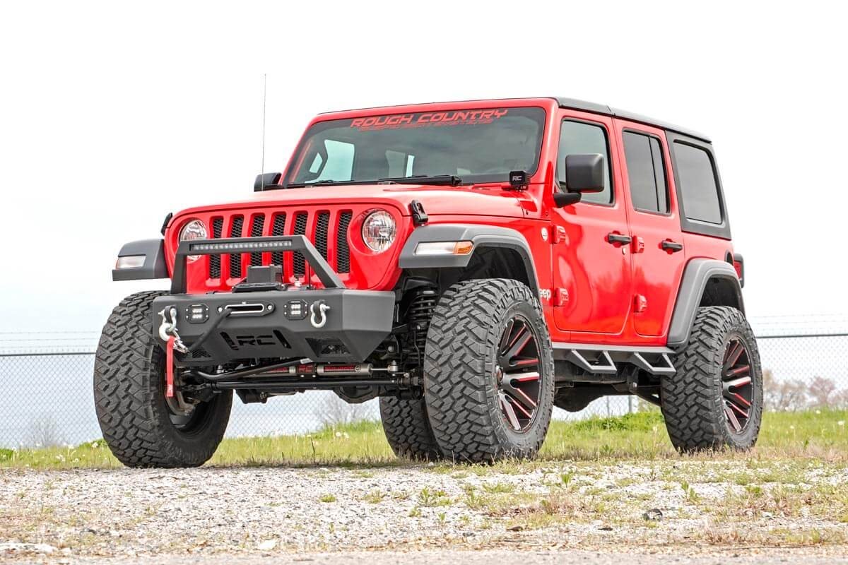 Rough Country | Side Steps | Jeep Contoured Drop Steps 18-20 Wrangler JL Unlimited 4 Door Rough Country | 90769A