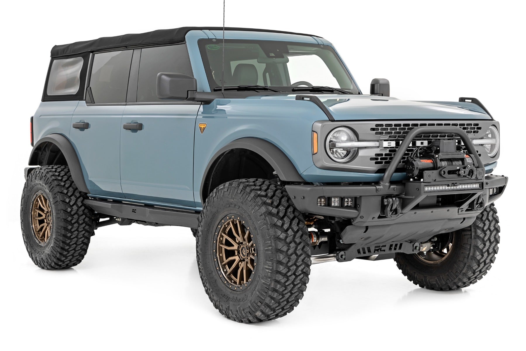 Rough Country | Rock Sliders | Rock Sliders Heavy Duty 4-Door Ford Bronco 4WD 21-UP Rough Country | 90803