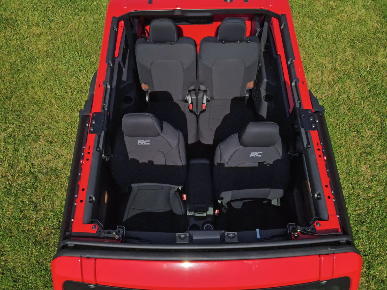Rough Country | Seat Cover | Bronco Seat Covers Bucket Seats Front Row and Rear Row Ford Bronco 2 Door 21-Up Rough Country | 91050