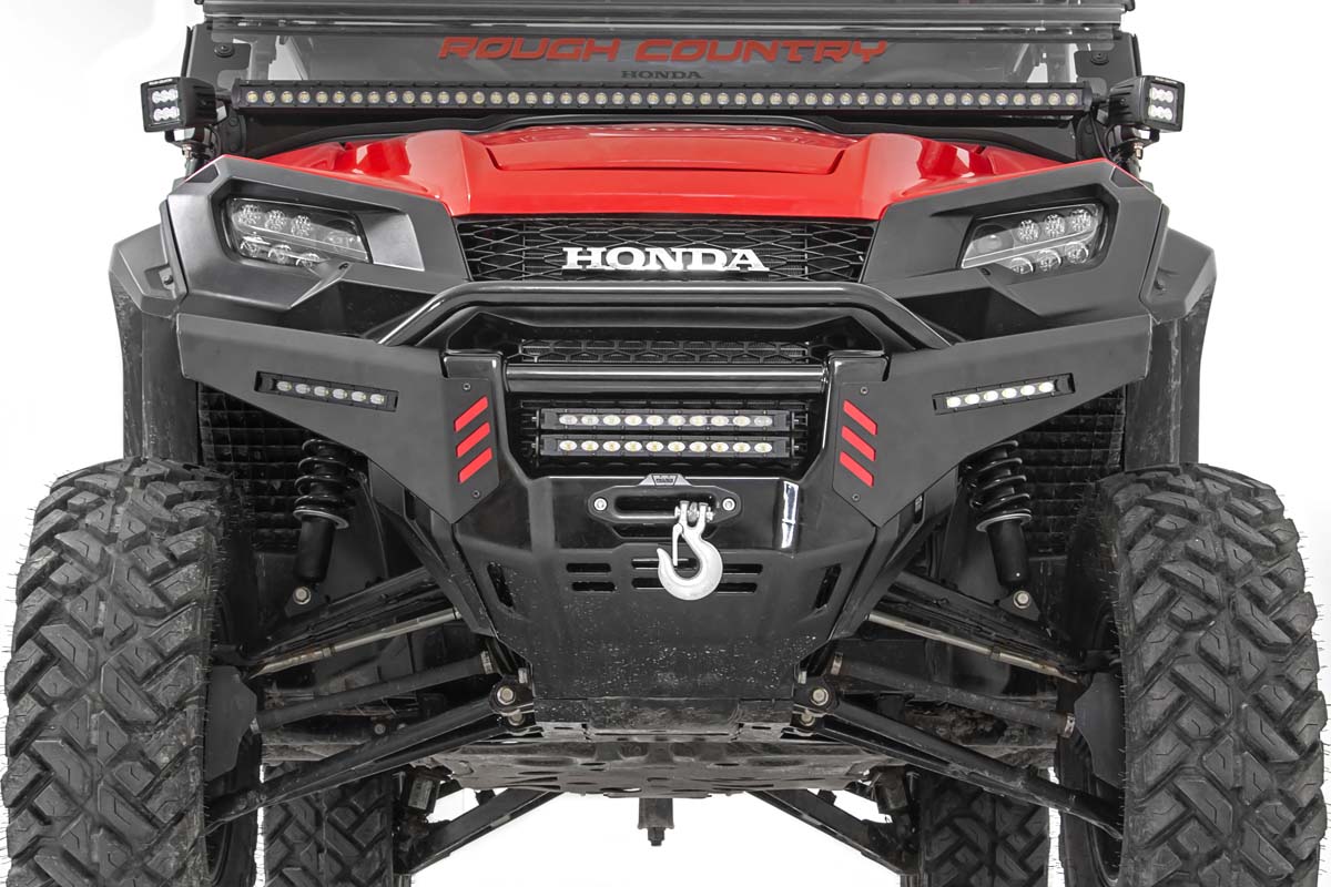 Rough Country | Bumper Plate | Honda Front Bumper Panels w/ 6.0 Inch LED Light Bars 16-20 Pioneer 1000 w/ Factory Stinger Rough Country | 92025