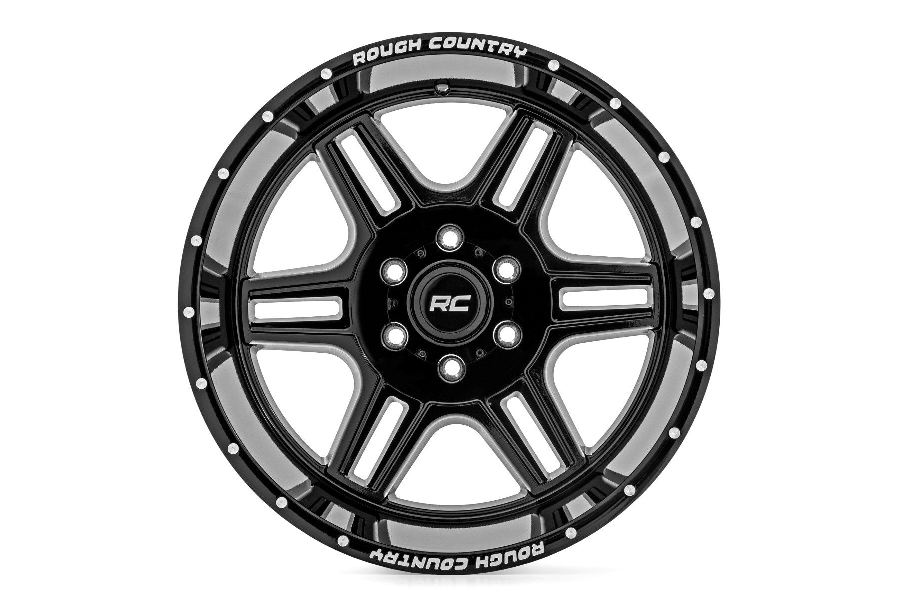 Rough Country | Wheels|Tire & Wheels | 92 Series Wheel Machined One-Piece Gloss Black 22x12 8x170 -44mm Rough Country | 92221211