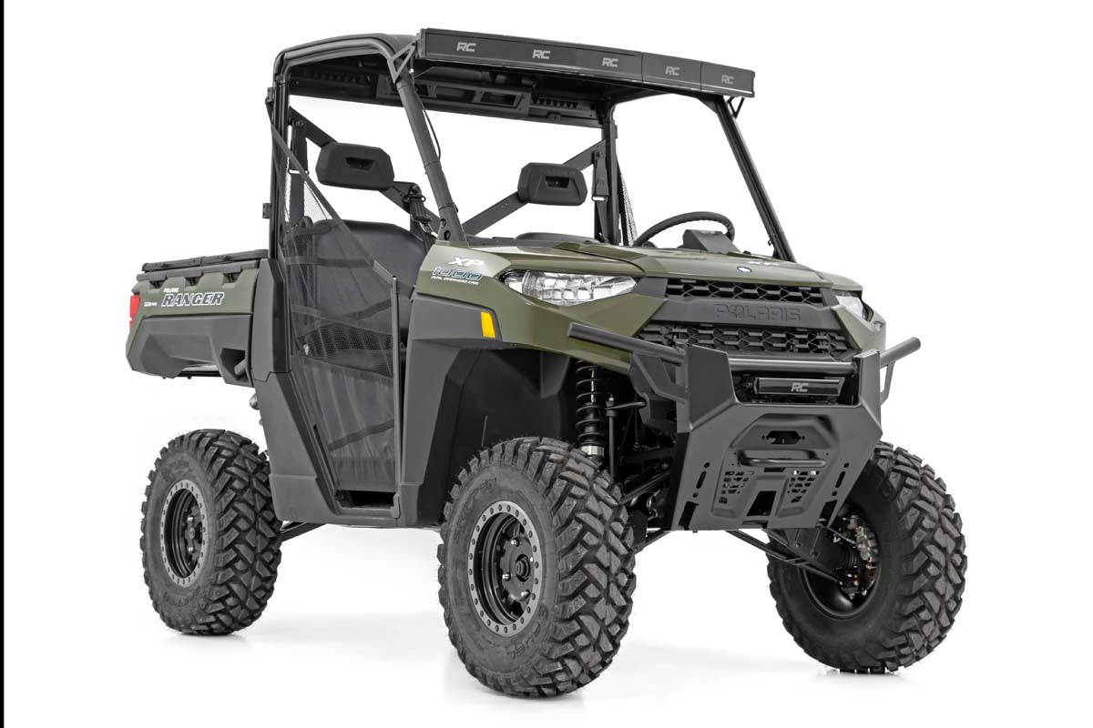 Rough Country | LED Light Bars | Polaris 12-Inch LED Bumper Kit Black Series w. White DRL 19-20 Ranger Rough Country | 93027