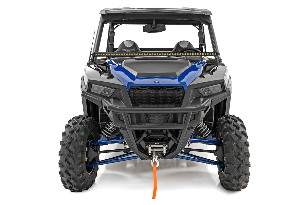 Rough Country | LED Light Bars | Polaris 50-Inch Single-Row Lower Windshield LED Kit Black Series w/ White DRL 19-20 General Rough Country | 93035