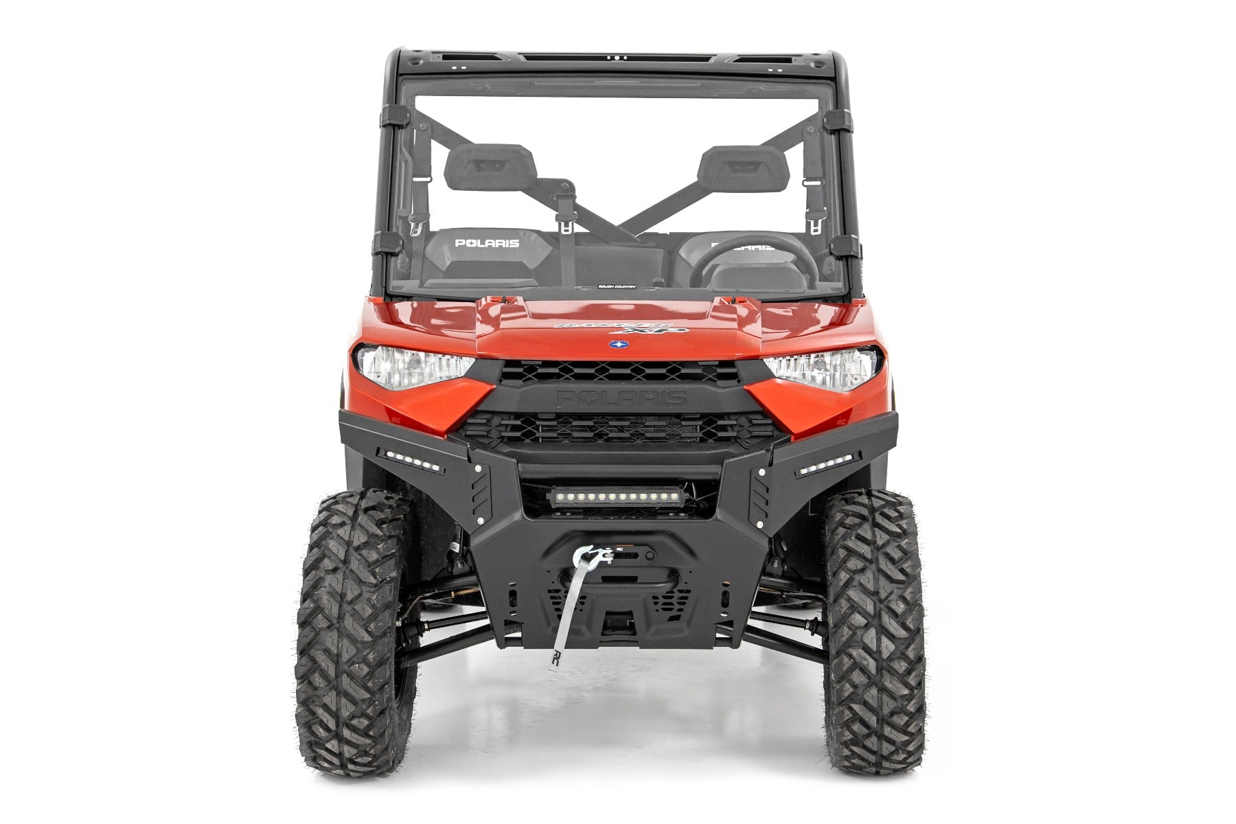 Rough Country | Bumper Plate | Polaris Front Bumper Panels w/ 6.0 Inch LED Light Bars (13-19 Ranger) Rough Country | 93044